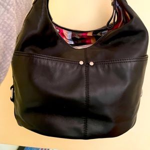 Tignanello Black Leather Handbag Satchel - NWOT